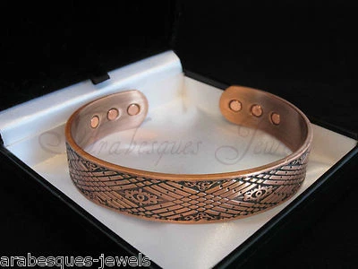 TOP QUALITÄT HERREN M/L TRIBAL/INCA MAGNETISCHER KUPFER DREHMOMENT ARMREIF/SCHMERZLINDERUNG AJMB