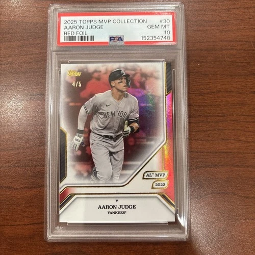 2025 Topps MVP Collection Aaron Judge Red Foil /5 PSA 10 POP 1