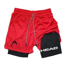 Summer Men Running Shorts Fitness Gym Training 2 in 1 Sports Shorts Quick Dry Wo