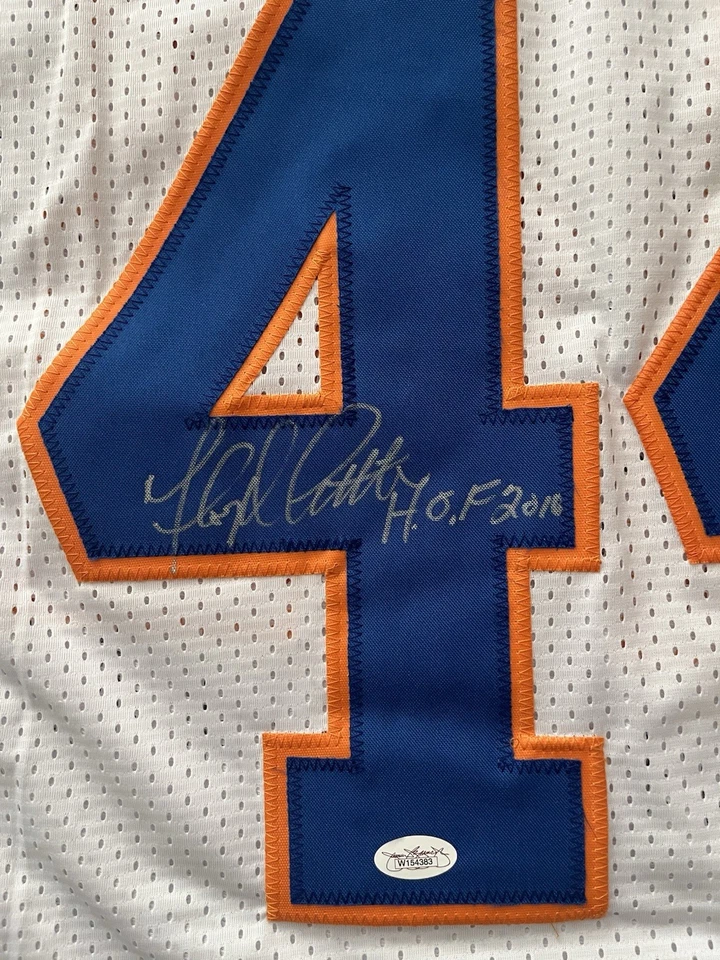 Denver Broncos Floyd Little Autographed White Jersey With HOF 2010 Inscription - Image 2 of 3