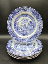 4 x Old Willow English Ironstone 17.5cms Side plates