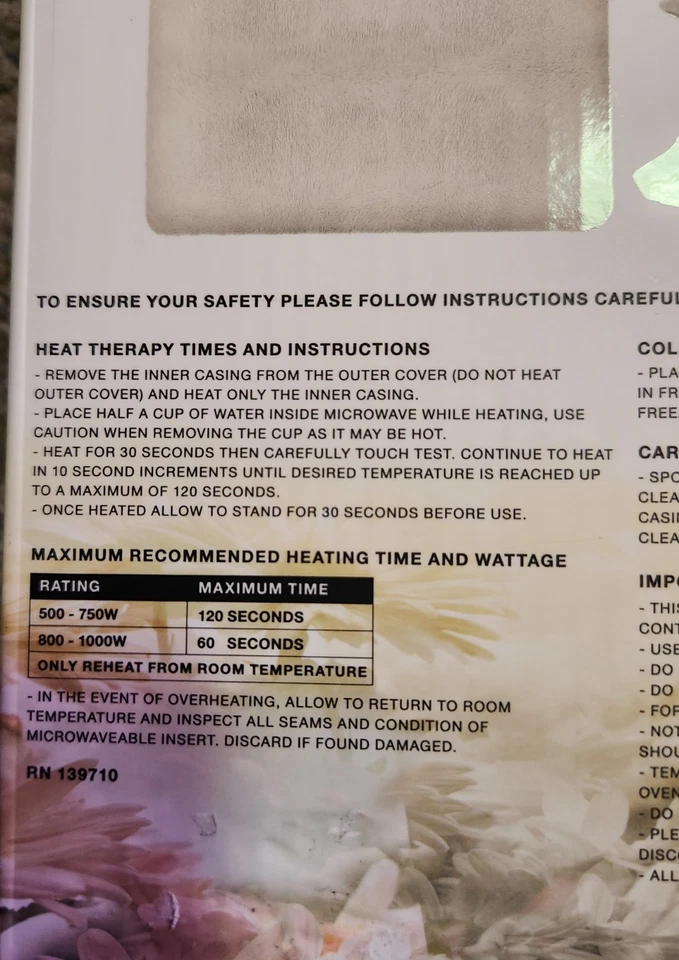 Almohadilla cómoda de calentamiento Brookstone terapia de frío y calor almohadilla cómoda de calentamiento NUEVA Foto 3 de 4