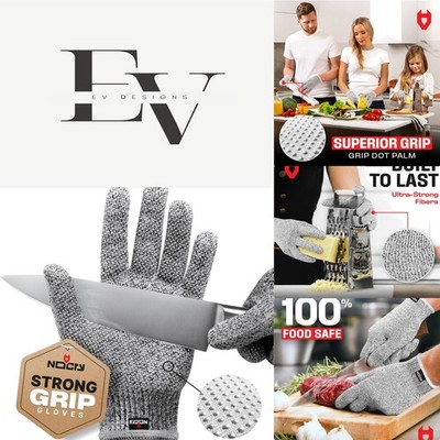 Versatile Cut Resistant Chef Gloves - Breathable Dotted Design for Safe Cutting