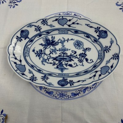 Eisenberg Zwiebelmuster sehr altes Porzellan ovale Schale 19,5x28cm Tiefe 4 cm
