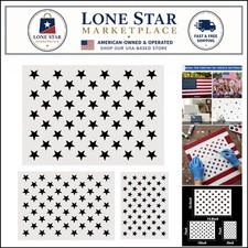 Versatile 50-Star Flag Stencils - Perfect for Independence Day Crafts -Round