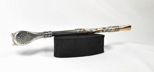 1900s, 18kt Gold, 925 Sterling Yerba Mate Bombilla Straw 36.2g TW Etch Detailed