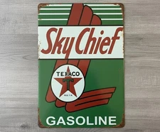 Texaco Sky Chief Gasoline 8 x 12 Novelty Metal Sign Made In The USA New!