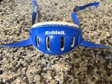 Casco calcio Riddell Revo Speed 360 blu coppa rigida gancio alto chinstrap grande