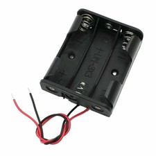 2x 3-AA Slots Battery Spring Clip Holder Case Plastic Storage Box Flat Wire 4.5V