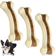 Dog Chew Toys for Aggressive Chewers Large Breed, 3 Pack Real Beef Flavor,Ind...