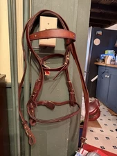 Baroque Snaffle Bridle with reins brass fittings by Lazy Pony