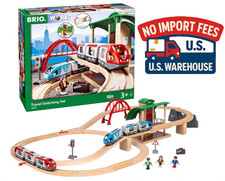 BRIO World 33512 Travel Switching Set 42-Piece Wooden Train Toy Set for Kids 3 