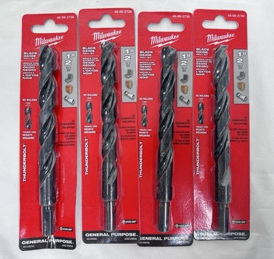 Milwaukee 1/2'' Thunderbolt Black Oxide Drill Bit 4 Pack 48-89-2738