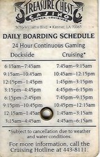 Treasure Chest Casino - Kenner, LA - Daily Boarding Schedule Card