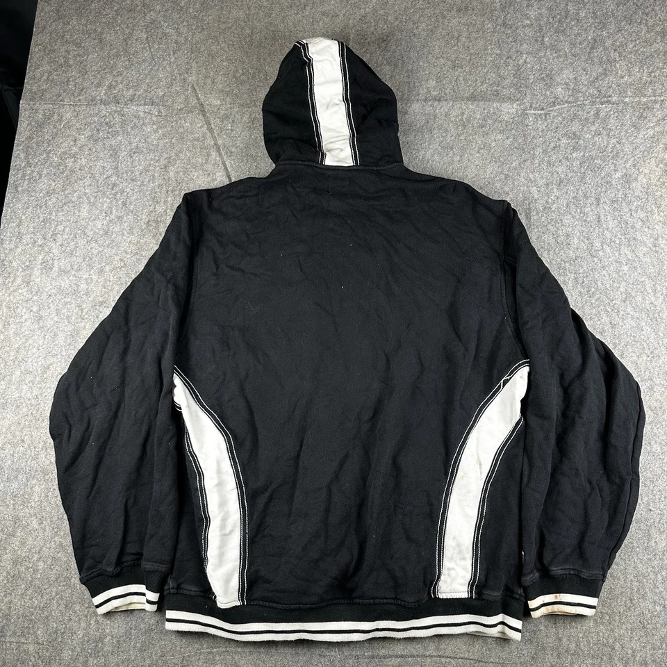 Jaqueta com capuz masculina vintage Phat Farm zíper completo GG preta skatista grunge rave pesada - Imagem 2 de 4