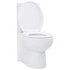 Toilette für Ecke Stand WC Spülkasten Softclose Sitz Bodenstehend Keramik vidaXL
