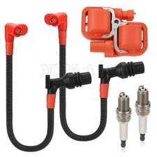 Ignition Coil & Spark Plug w/Wire Cap For Polaris RZR 800 Ranger 800 2011-2016