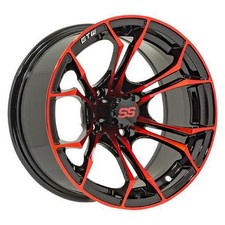 Chariot De Golf GTW 12x7 Noir Rouge Spyder Roue | Décalage 3:4 Motif 4/4