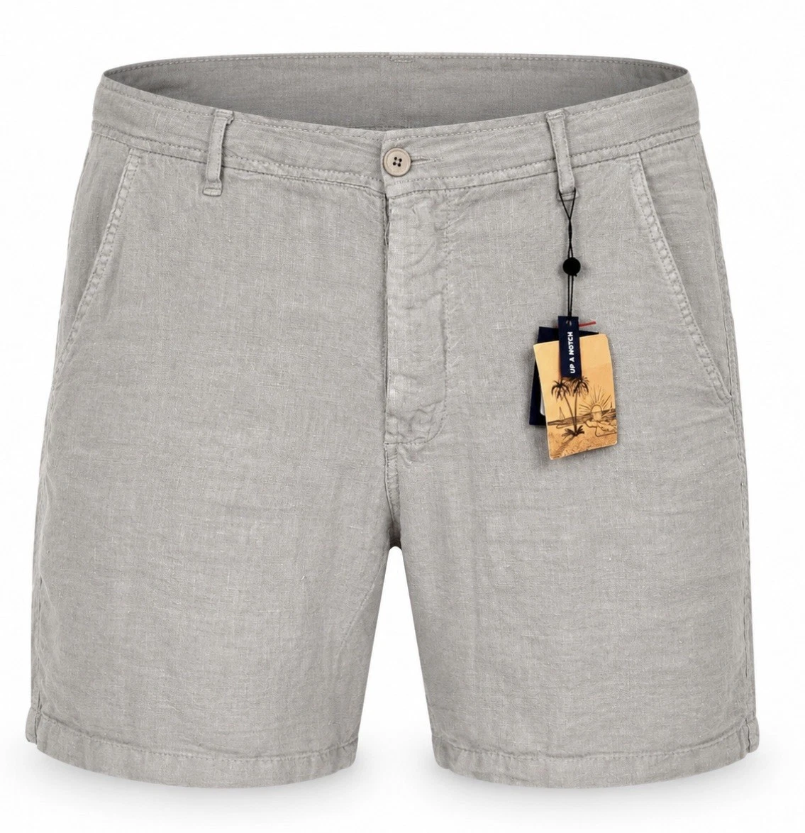 Benson Men’s Linen Shorts Sz 32 Palm Springs Lt Grey Button Fly Drawstring $125