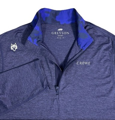 Greyson Sport Mens 1/4 Zip Long Sleeve Pullover Maltese Blue Golf Sweater Large