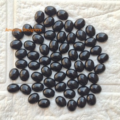 Natural Black Onyx Oval Cabochon 5x7mm to 20x25mm Loose Gemstone