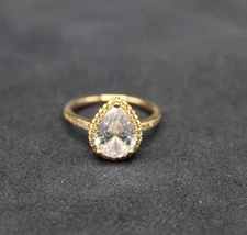 Pandora Rose Gold Plated Sparkling Teardrop Halo Ring (186251CZ) *Pre-Owned*