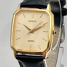 SEIKO DOLCE 8N41-5160 Gold Dial Quartz Men's Watch Working