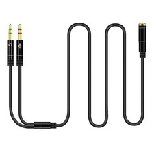 Headphone Splitter for Computer 3.5mm Female to 2 Dual 3.5mm Male Headphone M...