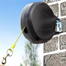 30ft Wall Mount Retractable Dog Tie Out Cable for Small to Large 30ft, Black 