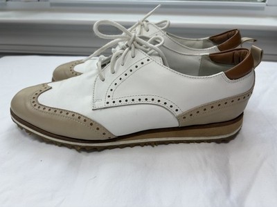 Walter Genuin Cosmic Calf woman's leather golf shoe made in Italy wingtip sz 40 