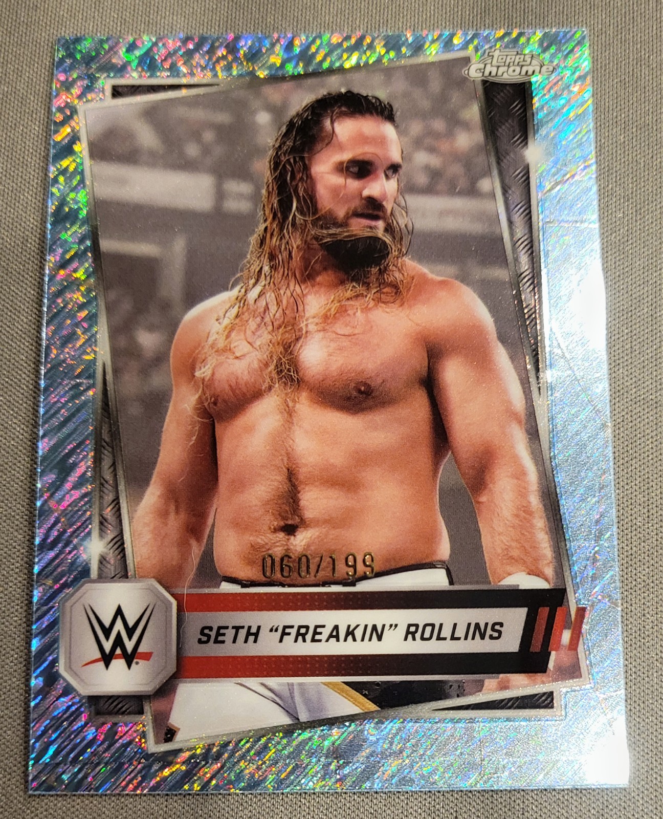 2025 Topps Chrome WWE Seth Rollins #5 Aqua Shimmer Refractor /199