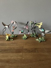 5x Porzellanskulptur  A. Singer- Figur Vogel Porzellan Kolibri 1988- Sammlung 