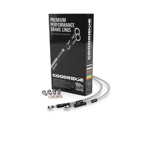 Goodridge - HD0001-1FC-CL - GR Powersports SS Front Brake Line Kit, Clear