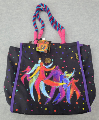 Laurel Burch Shoulder Tote Rainbow Dancing Spirits 20'' x 14'' x 6'' #LB7070 NWT