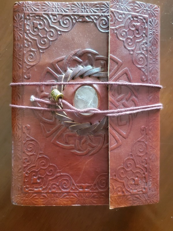 NEW Celtic Leather Journal 5x7" w/ Cord Unlined Handmade Paper stone
