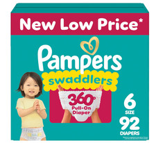 Pampers 92 Pack Swaddlers 360 White Unisex Size 6 Disposable Baby Diapers