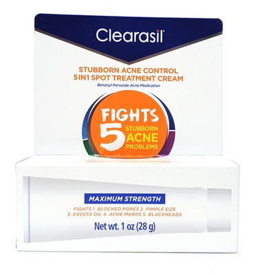 1x Clearasil Stubborn Acne Control 5in1 Spot Treatment Cream 1 oz New exp 12/26