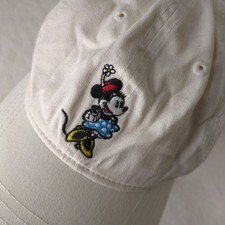 Disney Minnie Mouse Womens Baseball Hat Cap White One Size Adjustable Logo