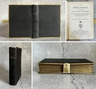 Antique 1877 Holy Bible Old & New Testaments Leather Locking Clasp Oxford Uni