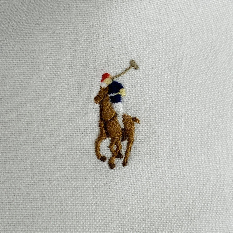 RALPH LAUREN Taglia XXL Bianco Misto Cotone con Bottoni T-Shirt - Immagine 2 di 4