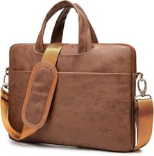 360 Protective Waterproof PU Leather Laptop Shoulder Messenger Sleeve Bag 13-1