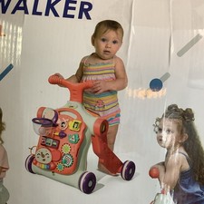 Byes 5 in1 baby walker for girls red multi-f for baby to toddler