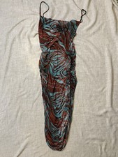 NWT Pretty Little Thing Bodycon Maternity Dress Zebra Print Size 8