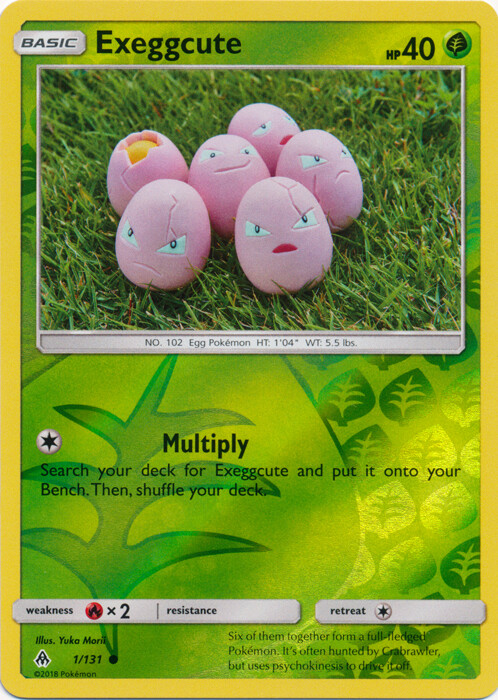 Pokemon - Exeggcute - 1/131 - Common - Reverse Holo - Sun & Moon Forbidden Light