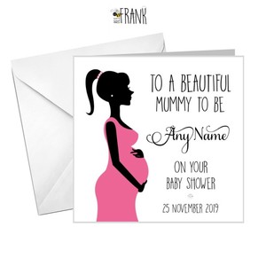 Personalised Cute Baby Shower Card Friend Colleague Sister Aunt