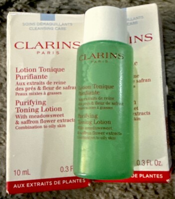 NEW Clarins Purifying Toning Lotion Combination & Oily Skin x2 Travel Sizes Box