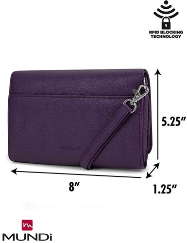 Mundi RFID Crossbody Bag For Women Anti Theft Travel Purse Handbag (Purple) - Picture 4 of 5