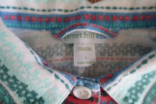 Garnet Hill Kids Boys/Girls Flannel Pajama Size L EUC - Picture 3 of 5