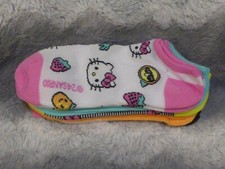 Hello Kitty 5 Pair Soft No Show Socks Size 9-11 Assorted Patterns NWT