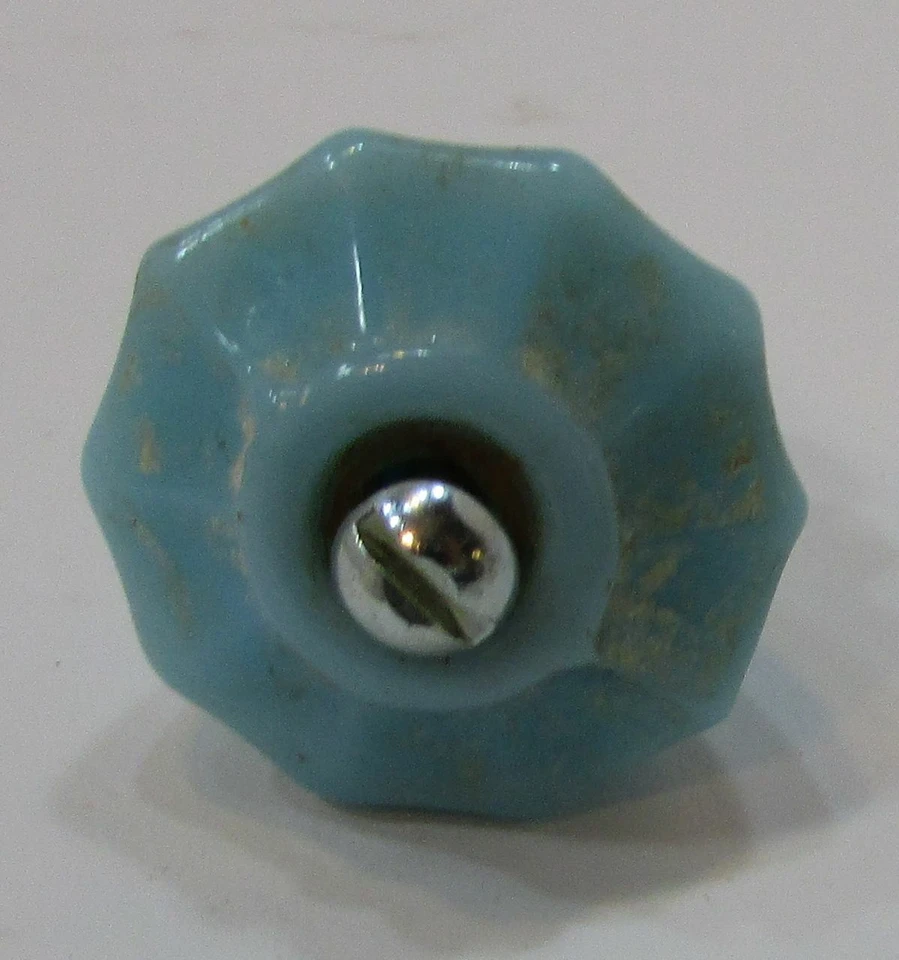 Perilla de cajón para puerta de gabinete de vidrio natillas azul polvo antiguo SH GRATIS  Foto 2 de 3